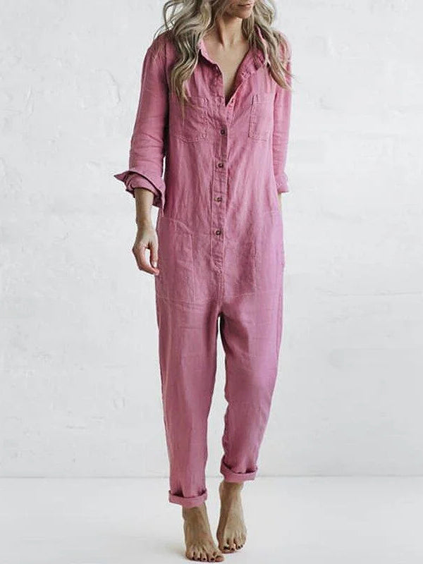 Blauer Damen Langärmeliger Jumpsuit Sydney, ein modischer Einteiler für Frühling & Herbst.
