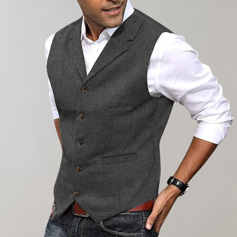 Moderne Herren Fashion Weste, perfekt für elegante Schichtlooks im Frühling und Herbst, stilvoll und komfortabel.