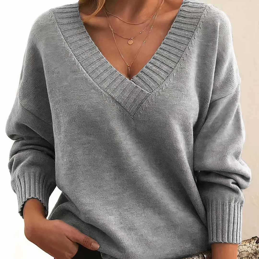 Komfortabler Damen-Herbstpullover, weicher Strick mit langen Ärmeln für gemütliche Wintertage.