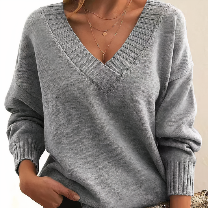 Komfortabler Damen-Herbstpullover, weicher Strick mit langen Ärmeln für gemütliche Wintertage.