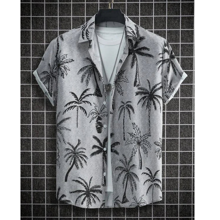 Stylisches Herren Hawaiihemd, Übergröße, tropisches Design mit Kranichen, ideal für den Sommer.