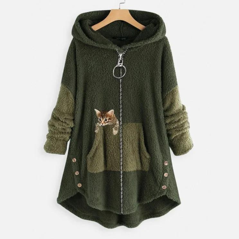 Bequemer Damen Hoodie, warm & kuschelig. Weicher Teddy-Hoodie mit lockerem Schnitt für entspannte Tage & Wintermode.