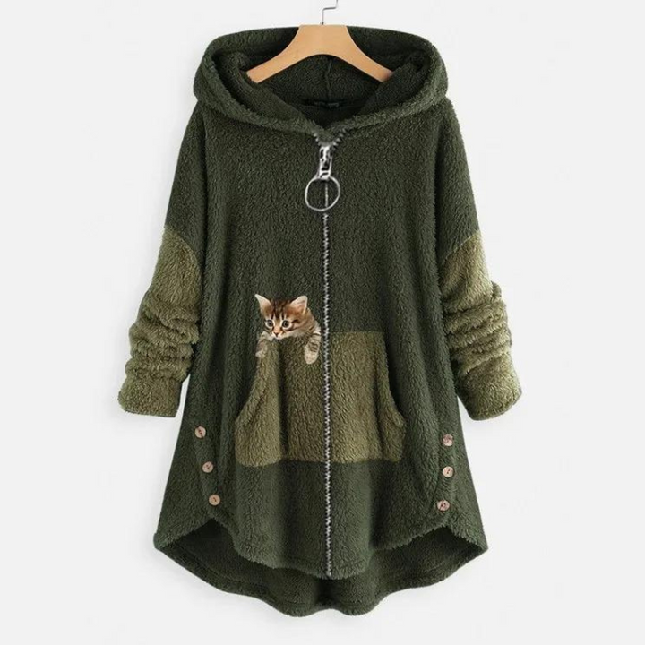 Bequemer Damen Hoodie, warm & kuschelig. Weicher Teddy-Hoodie mit lockerem Schnitt für entspannte Tage & Wintermode.