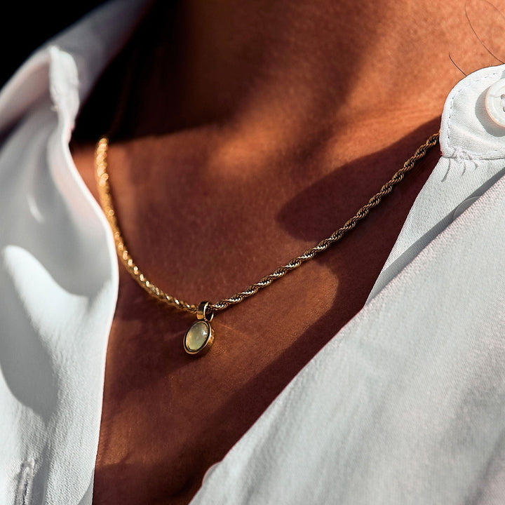Damen Aventurin Halskette verstellbar. Wasserfester Naturstein-Schmuck aus hypoallergenem Edelstahl.