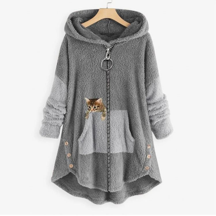 Damen Teddy Hoodie, ultra-weich & warm für gemütliche Wintertage. Kuscheliger Langarm-Hoodie mit lockerem Schnitt.