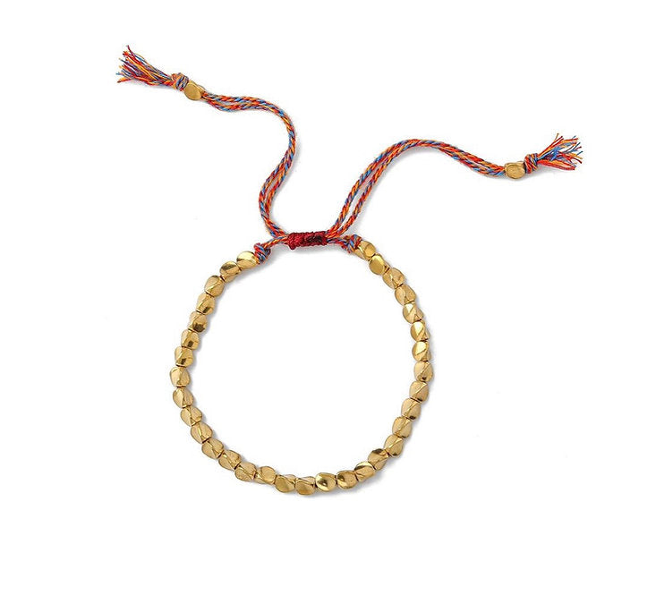 Unisex Glücksarmband mit Kupferperlen, handgefertigt und verstellbar, das perfekte Geschenk oder Accessoire.
