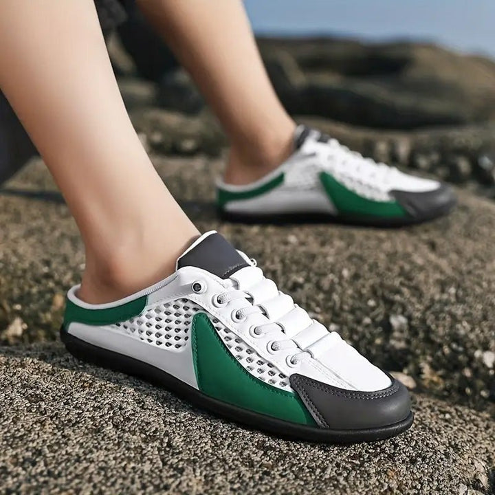 Atmungsaktives Obermaterial der Herren Freizeitschuhe, hält Füße kühl und trocken, ideal für warme Tage.