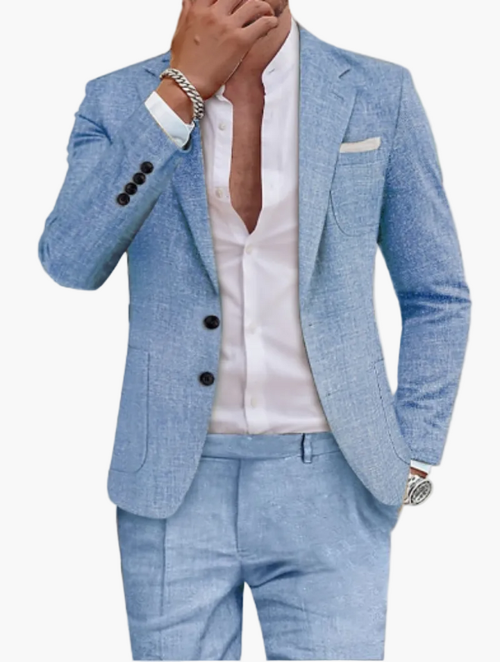 Blauer Herren Business Zweiteiler, schmaler Schnitt, perfekter formeller Anzug für jede Gelegenheit.