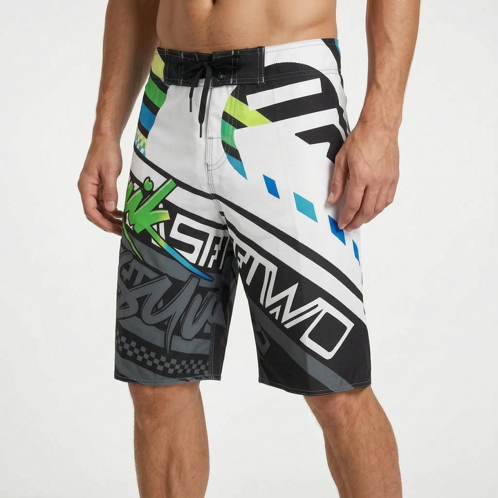 Modische Herren Boardshorts mit coolem Muster. Ideal als schnelltrocknende Bademode für den Strand.