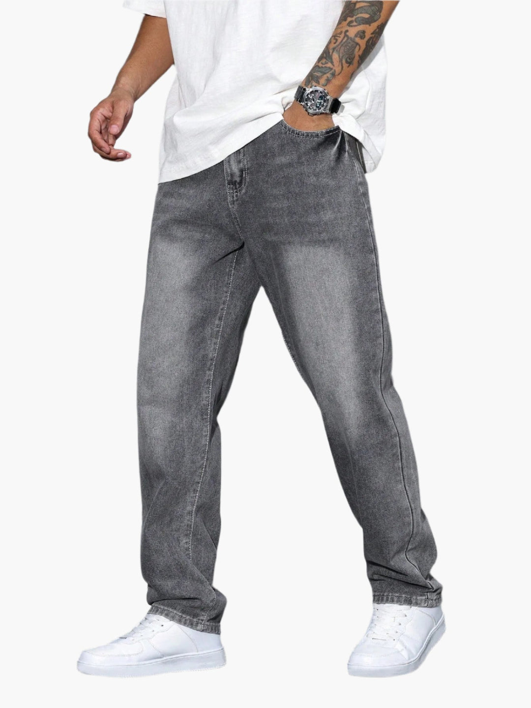 Herren Baggy Jeans für lässigen Streetwear Stil, ideal für Komfort und Alltag.