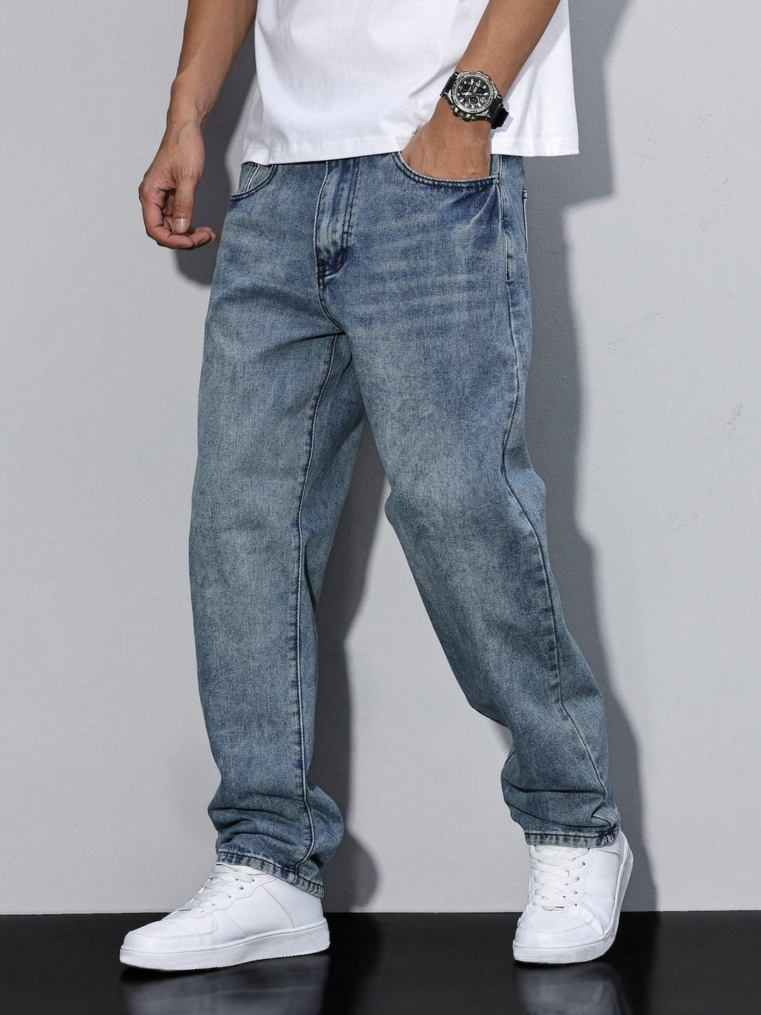 Authentische Herren Baggy Jeans, Streetwear-Stil für entspannten Komfort.