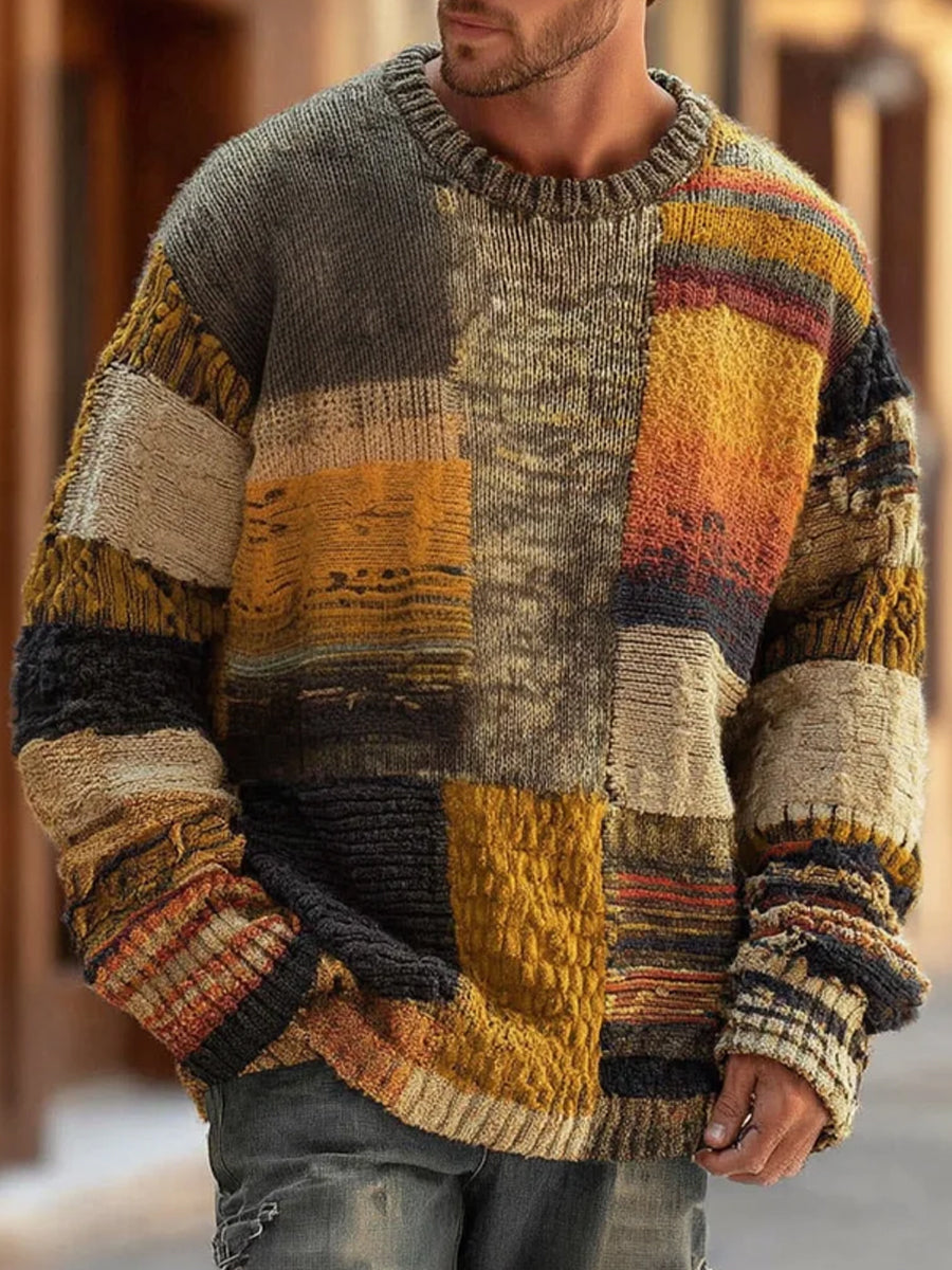 Moderner Herren Pullover mit stilvollem Druckdesign für Herbst & Freizeit; komfortables Langarm-Oberteil für lässige Herbstmode.