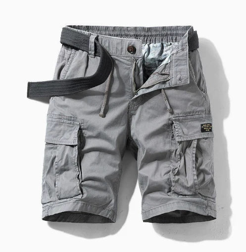 Herren Cargo Shorts mit geradem Schnitt für den Sommer, ideal für Freizeit und Casual-Looks in Grau.