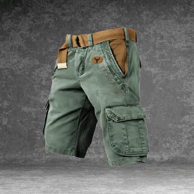 Detail des komfortablen Bundes einer Herren Cargo Shorts Regular Fit, sorgt für optimale Passform bei Freizeit & Sport.