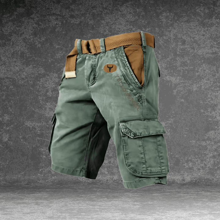 Detail des komfortablen Bundes einer Herren Cargo Shorts Regular Fit, sorgt für optimale Passform bei Freizeit & Sport.