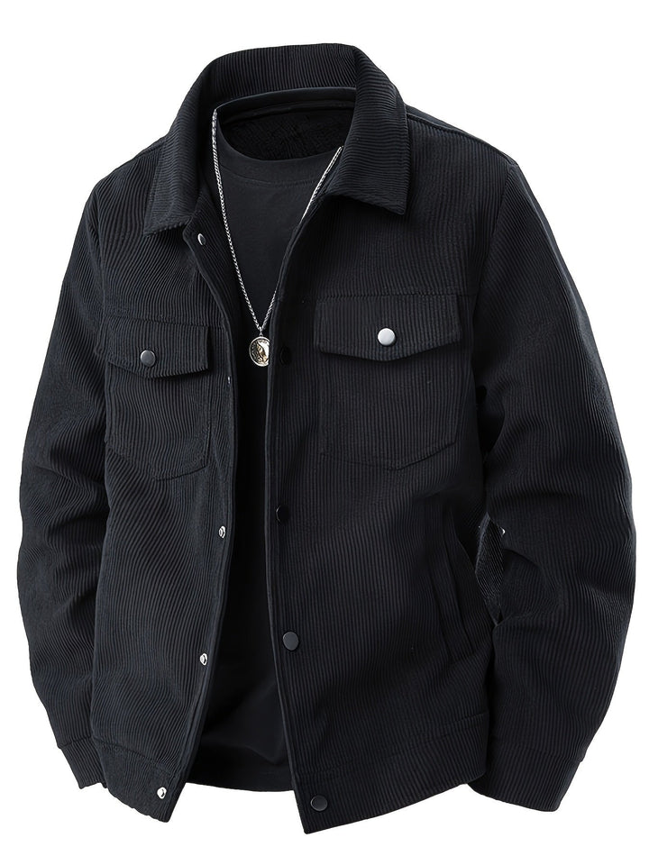 Stilvolle Herren-Freizeitjacke mit strukturierter Oberfläche, vielseitig für Casual und Streetwear.