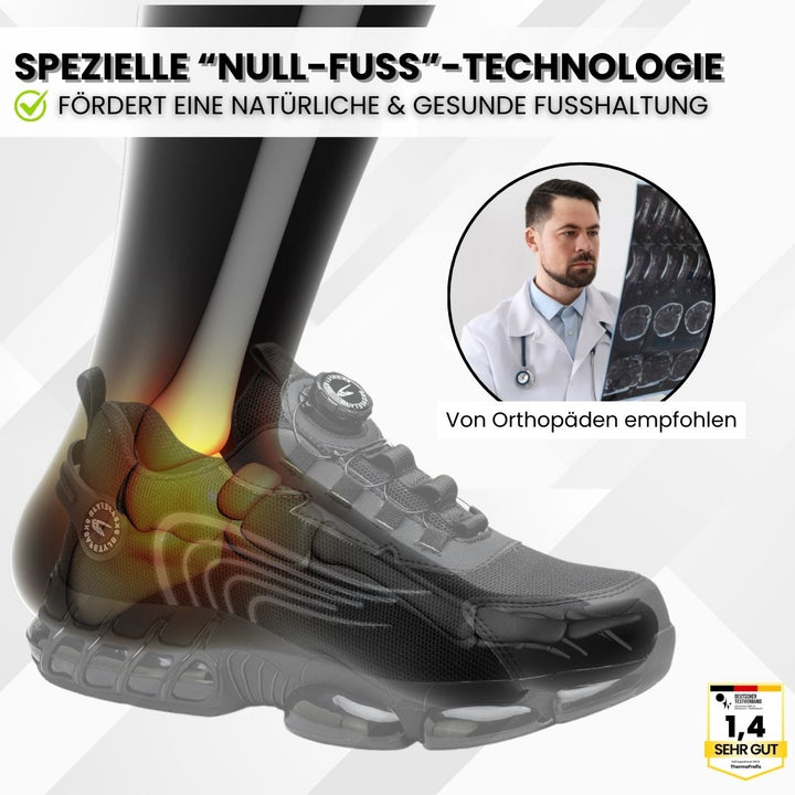 Leichte Herren Sicherheitsschuhe, ergonomisch und robust, ideal für lange Arbeitstage auf der Baustelle.