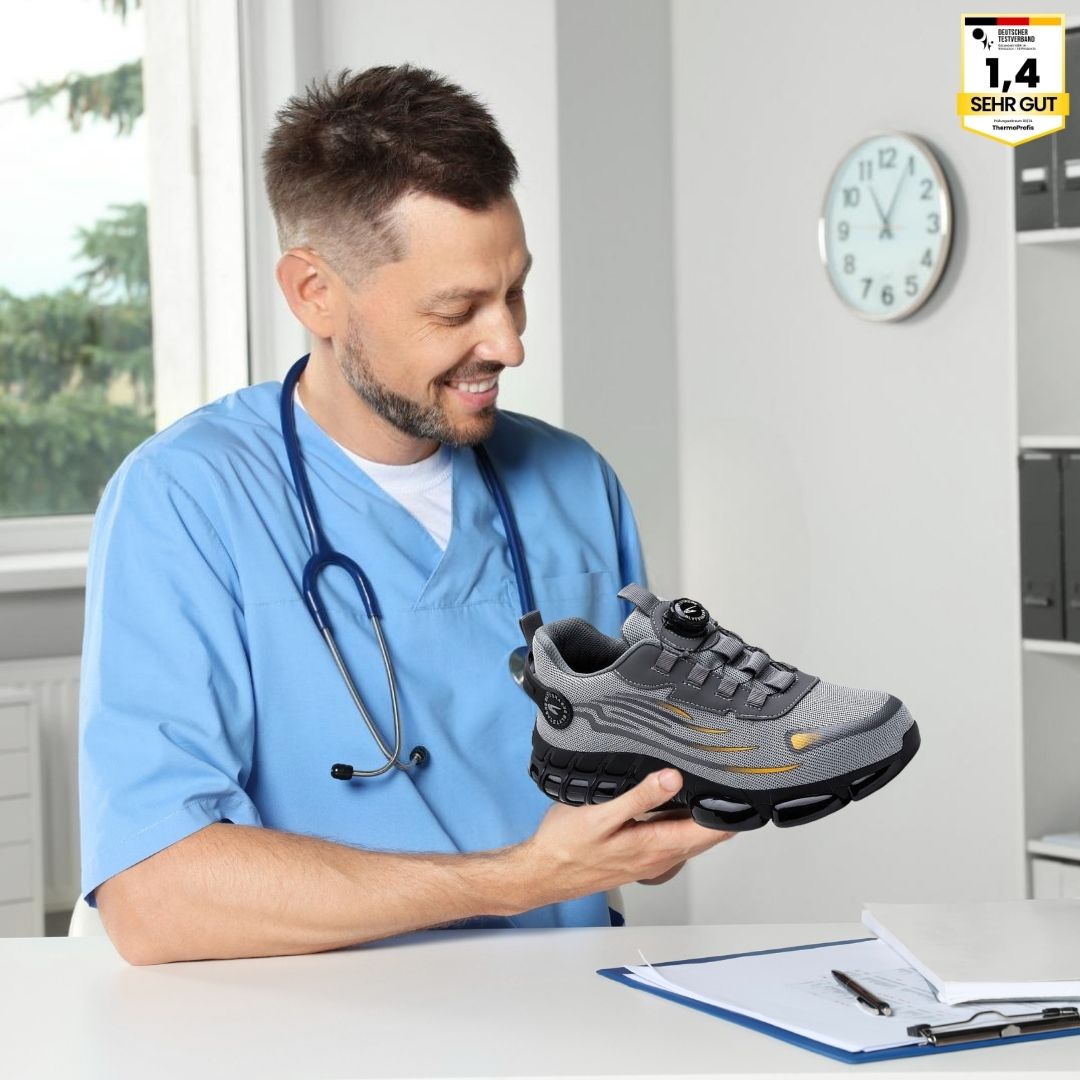 Ergonomische Herren Sicherheitsschuhe mit hoher Dämpfung & Rutschfestigkeit für sicheren Stand & Komfort.
