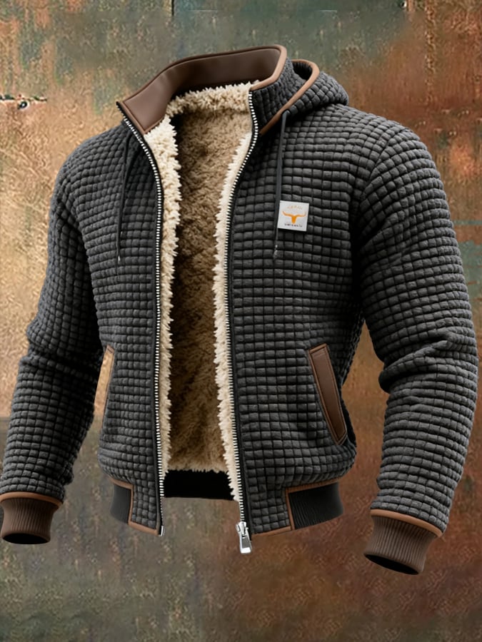 Warme Herren Übergangsjacke mit hohem Kragen für kühle Herbst- und Wintertage. Komfortabel, winddicht und ideal für Outdoor.