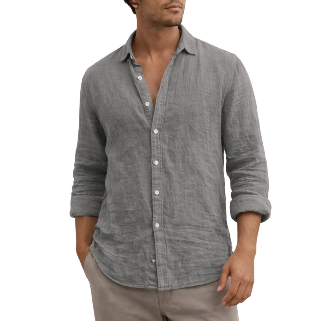 Herren Freizeit Hemd mit offenem Kragen, lässigem Regular Fit; modernes, luftiges Sommerhemd für den Alltag.