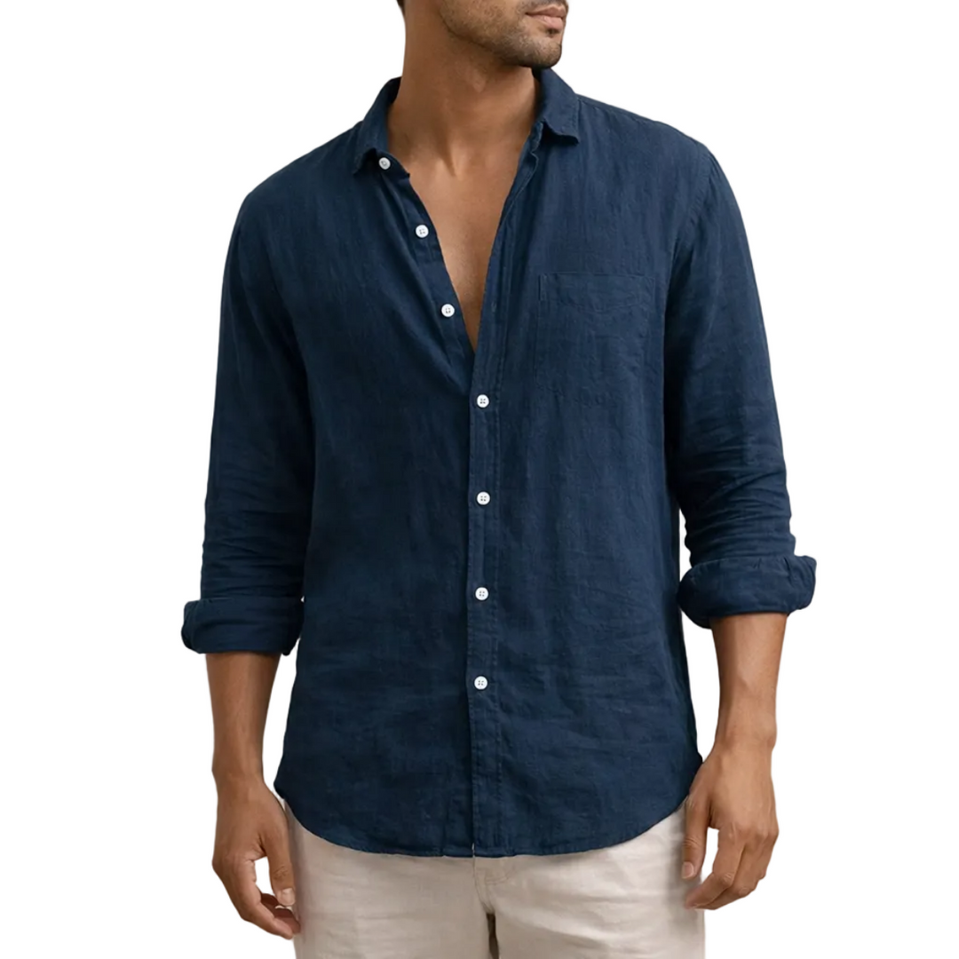 Modernes Herren Casual Hemd, Regular Fit, offener Kragen; luftiges Sommerhemd, vielseitig und bequem für den Alltag.