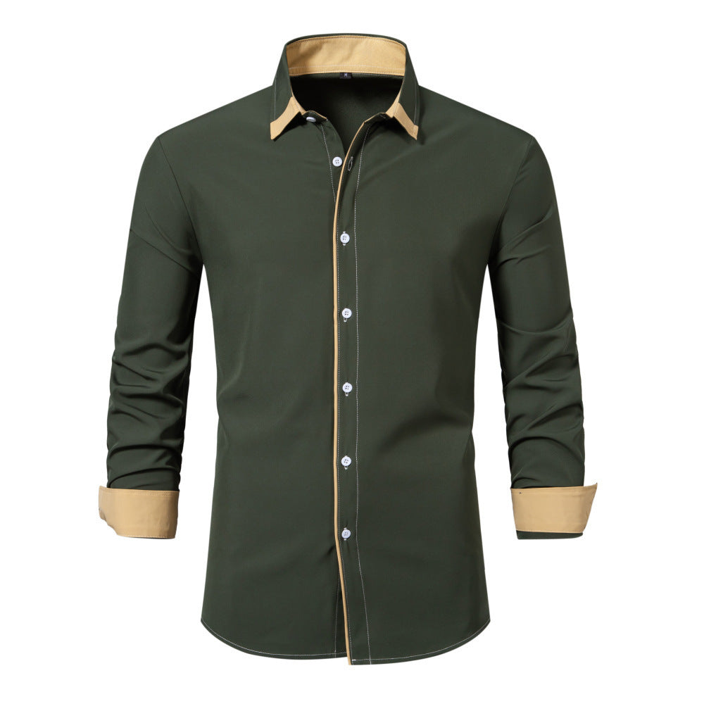 Herren Freizeithemd, modern, mit Kontrast-Design, stilvoll für Business Casual Anlässe.