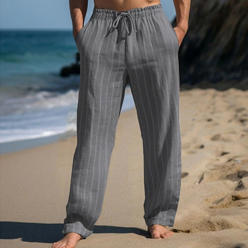 Herren Freizeithose mit Kordelzug, atmungsaktiv & bequem für Freizeit, Entspannung & Sommer.