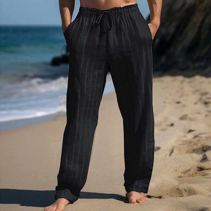 Vielseitige Herren Freizeithose, atmungsaktiv, mit Kordelzug. Bequeme Hose für Urlaub & Casual-Looks.