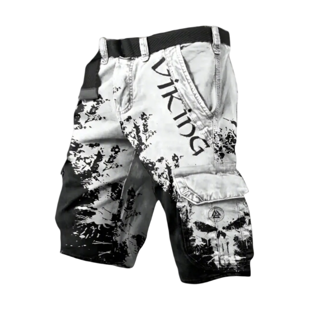 Herren Freizeitshorts mit modernem Druckmuster und praktischen Seitentaschen, ideal für Alltag und Urlaub.
