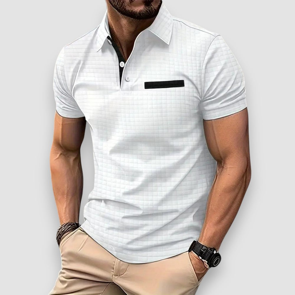 Herren Gemustertes Poloshirt, modern & stilvoll, ideal für Frühling & Sommer Freizeit-Outfits. Bequemes Kurzarmhemd.
