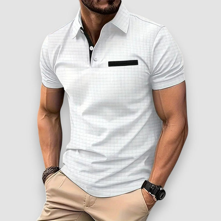 Herren Gemustertes Poloshirt, modern & stilvoll, ideal für Frühling & Sommer Freizeit-Outfits. Bequemes Kurzarmhemd.