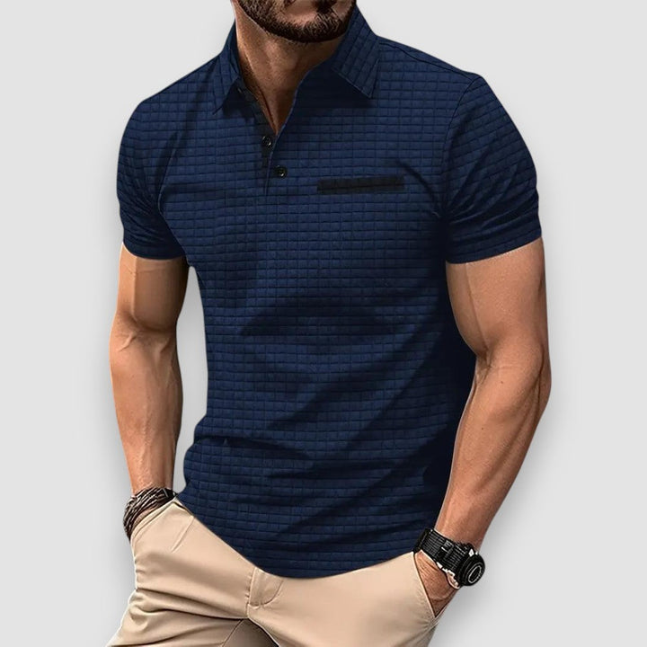 Herren Poloshirt gemustert, kurzärmlig, für Frühling & Sommer. Modernes und bequemes Freizeitshirt für Herrenmode.