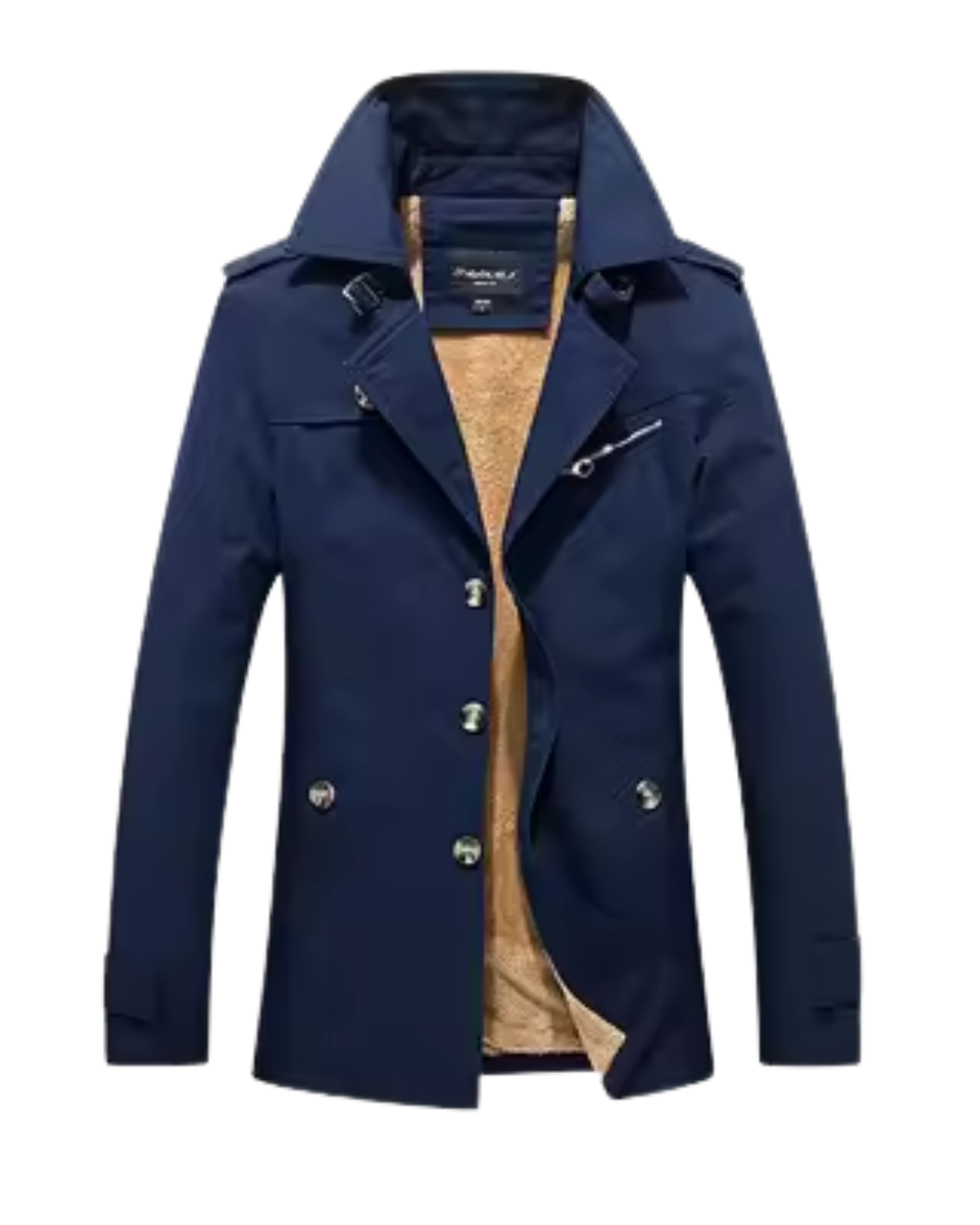 Herren gepolsterte Trenchjacke für zeitlose Eleganz und Wärme im Herbst.
