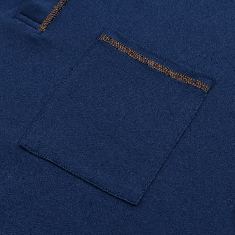 Sportliches Herren Henley Shirt Kurzarm, atmungsaktiv & bequem für warme Tage. Baumwoll-Mix.