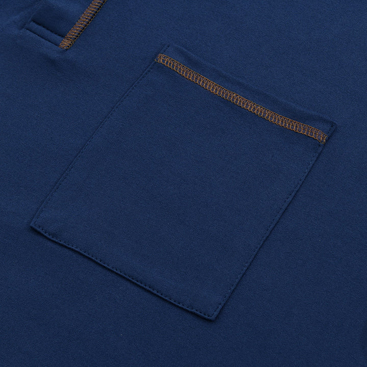 Sportliches Herren Henley Shirt Kurzarm, atmungsaktiv & bequem für warme Tage. Baumwoll-Mix.