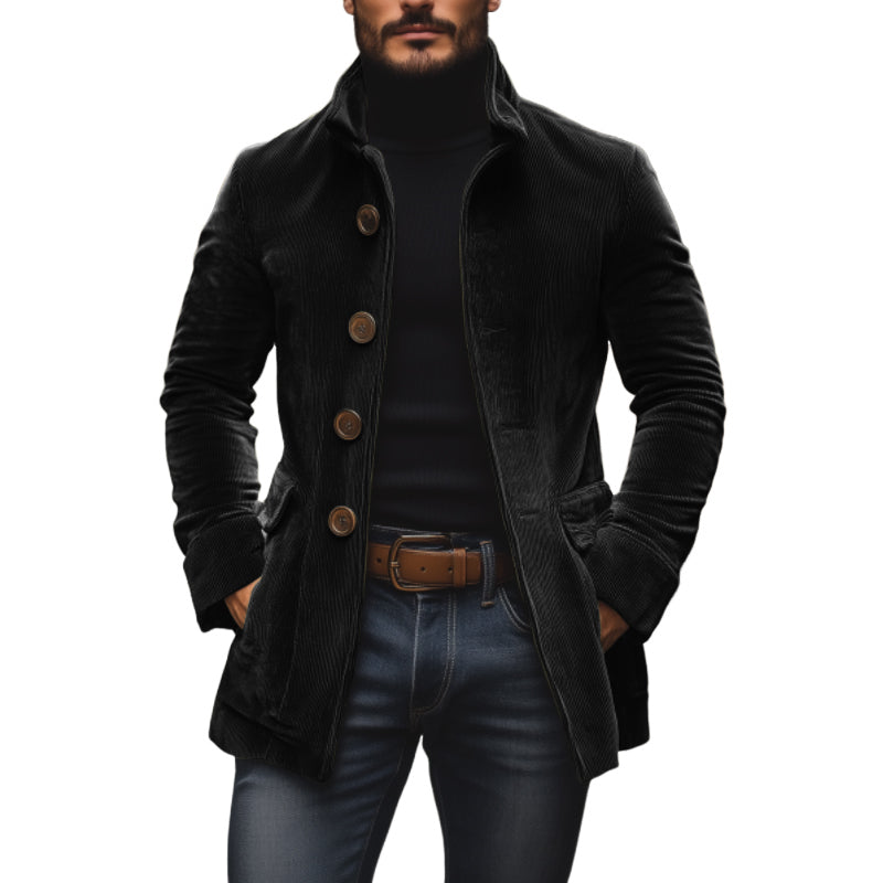 Herren Übergangsjacke, 9.2025 Fashion Peacoat, mit Stehkragen und Knöpfen, für stilbewusste Männer.