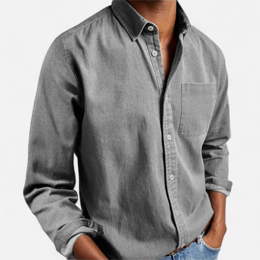 Herren Jeanshemd aus Denim, Langarm, casualer Stil für den Alltag.