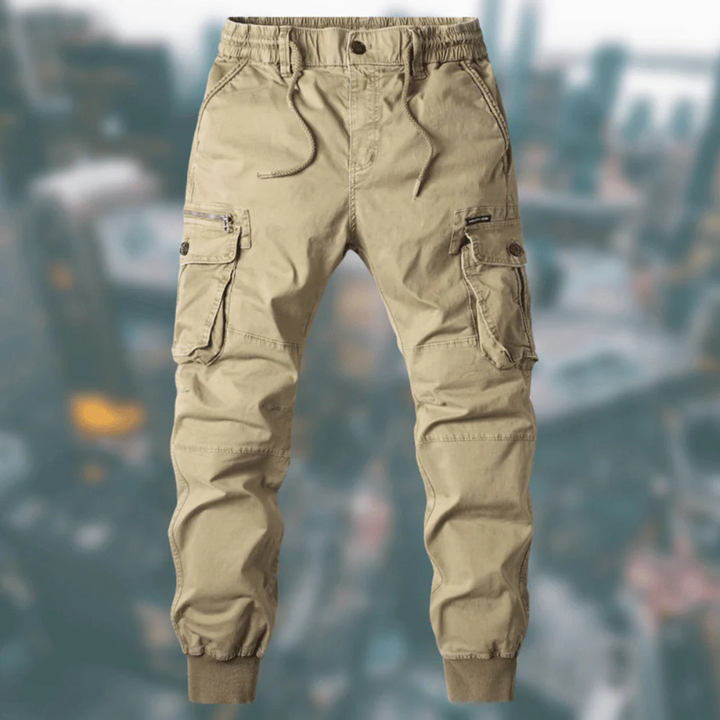 Stilvolle Herren Freizeithose: Cargo Jogger in Grau für Sport, Outdoor & entspannte Männermode.