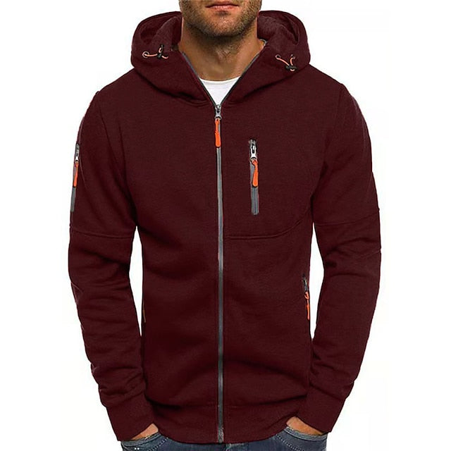 Sportlicher Herren Langarm-Kapuzenpullover, bequeme Passform, vielseitig für Freizeit, Sport & Alltag.