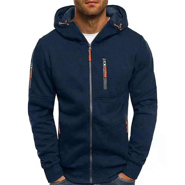 Bequemer Herren Kapuzenpullover, lässig getragen, ideal für Freizeit, Outdoor & entspannte Herbst-/Wintertage.