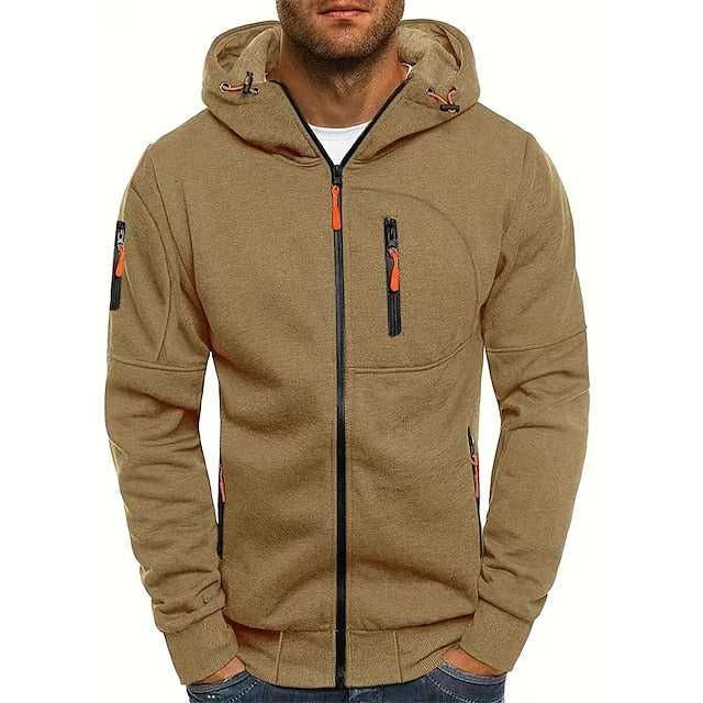Ordentlich gefalteter Herren Kapuzenpullover, atmungsaktiv & weich, ideal für Herbst- & Winterfreizeit.