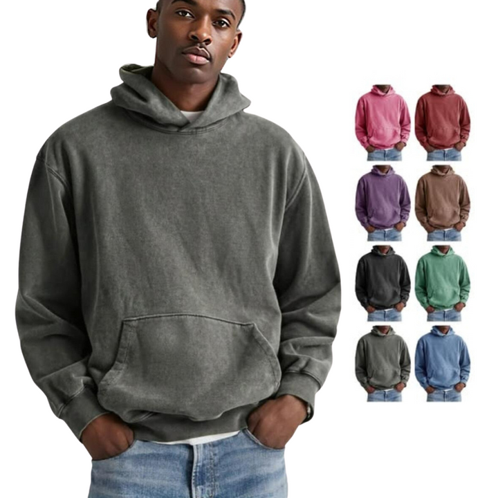 Lässiger Herren Kapuzenpullover, bequem und weich, mit Kängurutasche, ideal für entspannte Stunden.
