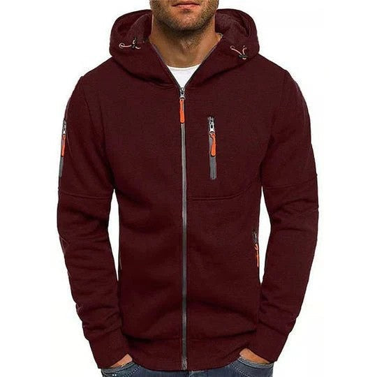 Bequemer Herren Kapuzenpullover langarm, warm für kühle Tage. Lockerer Hoodie in sportlichem Design mit Kapuze.
