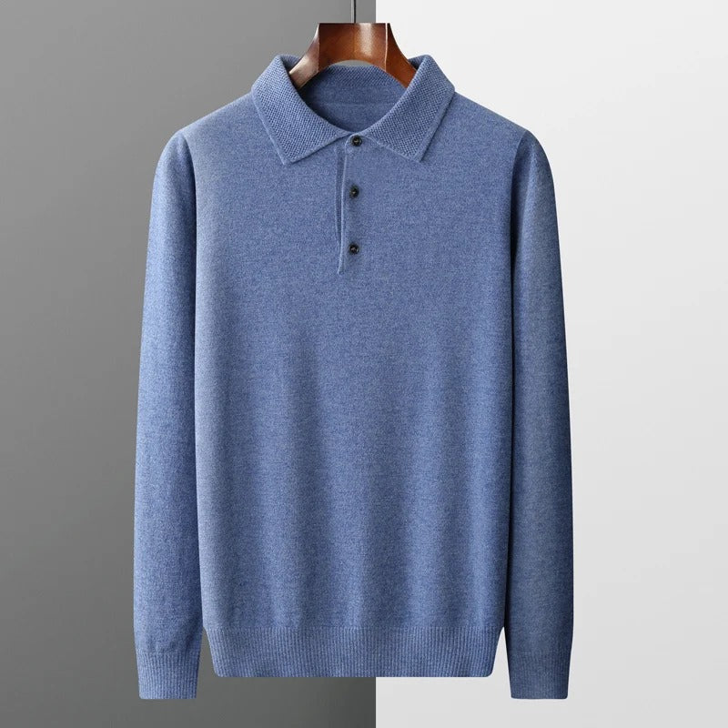 Smart-Casual Herren Pullover mit Polokragen, perfekt für Business und entspannte Freizeit.