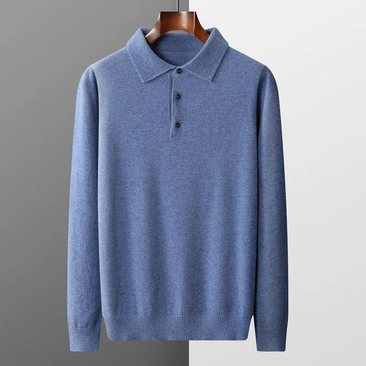Smart-Casual Herren Pullover mit Polokragen, perfekt für Business und entspannte Freizeit.