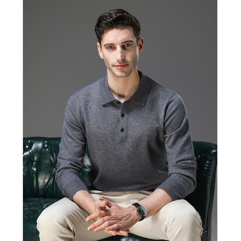 Eleganter & komfortabler Herren Pullover mit Polokragen für stilvolle Business-Looks.