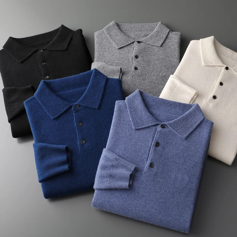 Komfortabler Herren Pullover mit Polokragen, ideal für Büro Kleidung und Smart Casual.