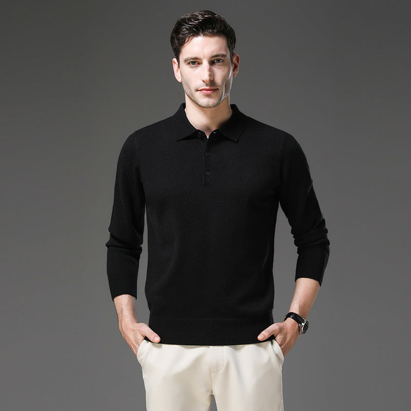 Hochwertiger Herren Pullover, Polokragen, ideal für Business, Freizeitmode und Komfort.