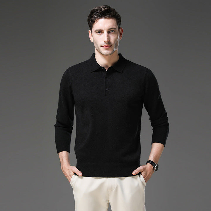 Hochwertiger Herren Pullover, Polokragen, ideal für Business, Freizeitmode und Komfort.