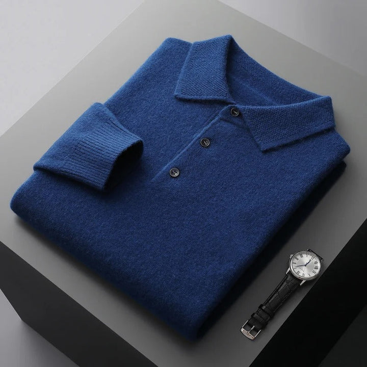 Herren Eleganter Business Pullover mit Polokragen, komfortabel für Büro & Freizeit.